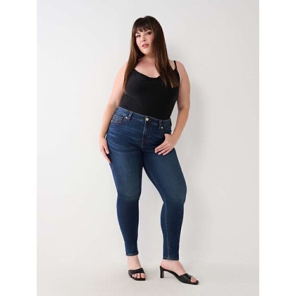 NWT True Religion Jennie Curvy Mid Rise Super Skinny Jeans, Size 27 - Picture 5 of 15